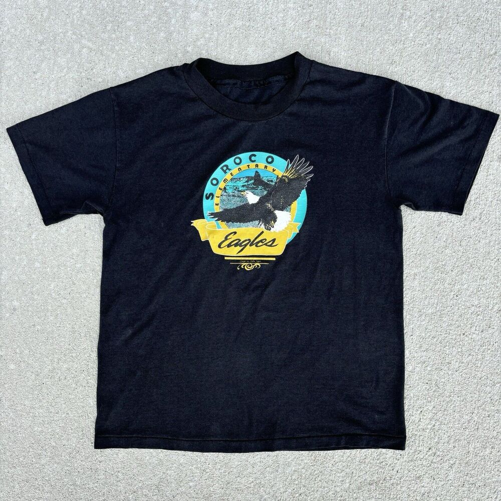 Vintage Single Stitch Soroco Elementary Eagles Graphic Tee Shirt No Size School